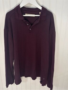 Tommy Bahama Long-Sleeve Polo in Deep Plum